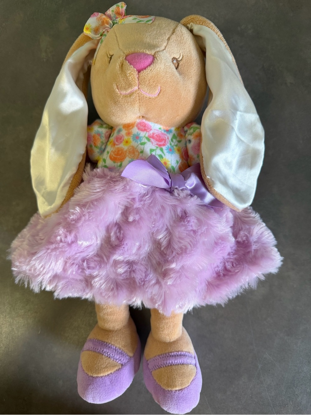 Baby Starters purple swirl floral soft bunny